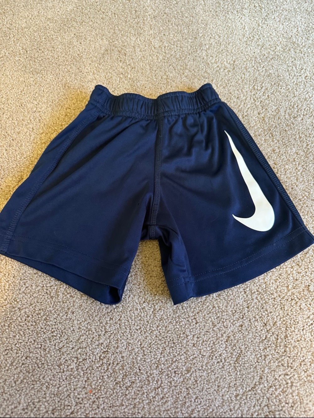 Nike Dark Blue Athletic Shorts with White Swoosh